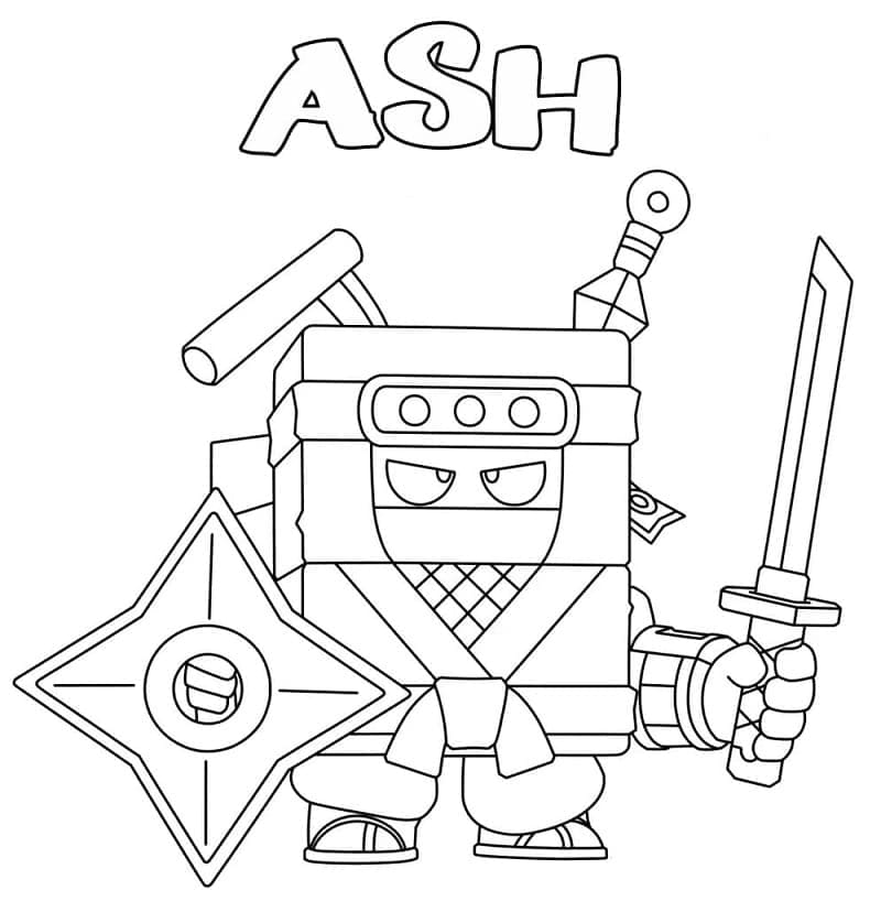 Coloriage ash brawl stars (6)