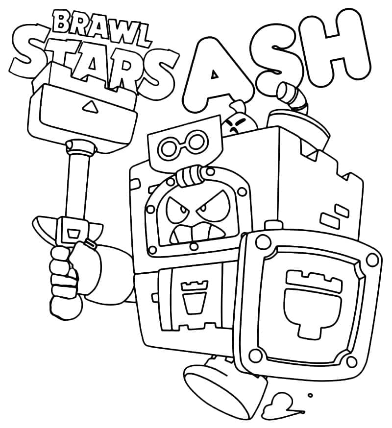 Coloriage ash brawl stars (7) à imprimer