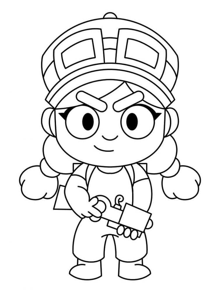 Coloriage brawl stars jessie à imprimer