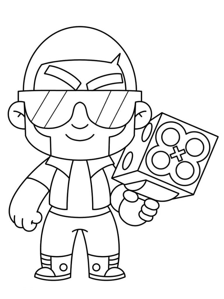 Coloriage brock brawl stars à imprimer