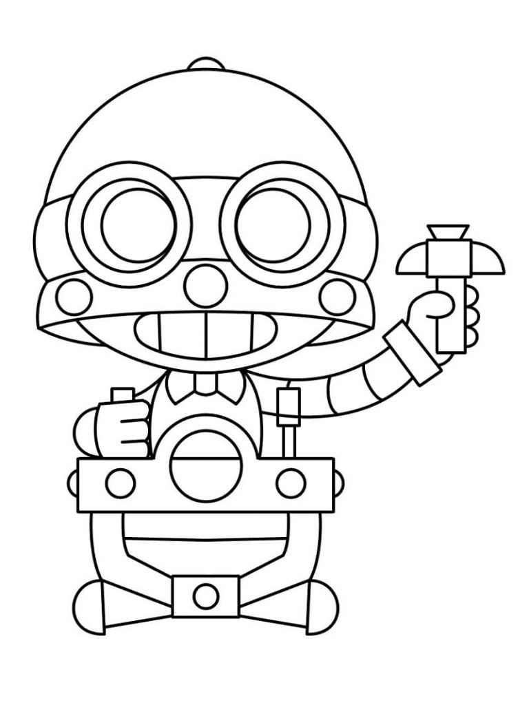 Coloriage carl brawl stars à imprimer