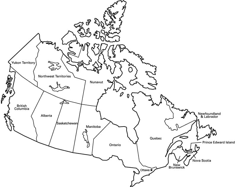 Coloriage carte du canada 10