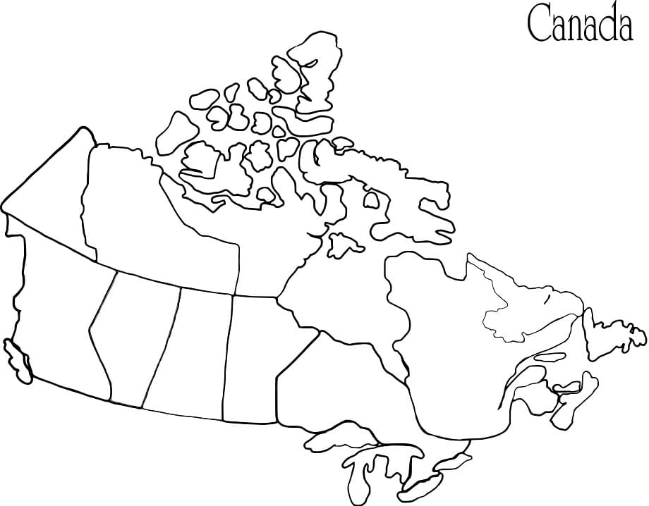 Coloriage carte du canada 3