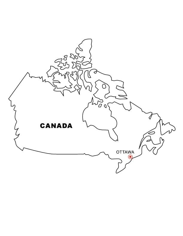 Coloriage carte du canada 6