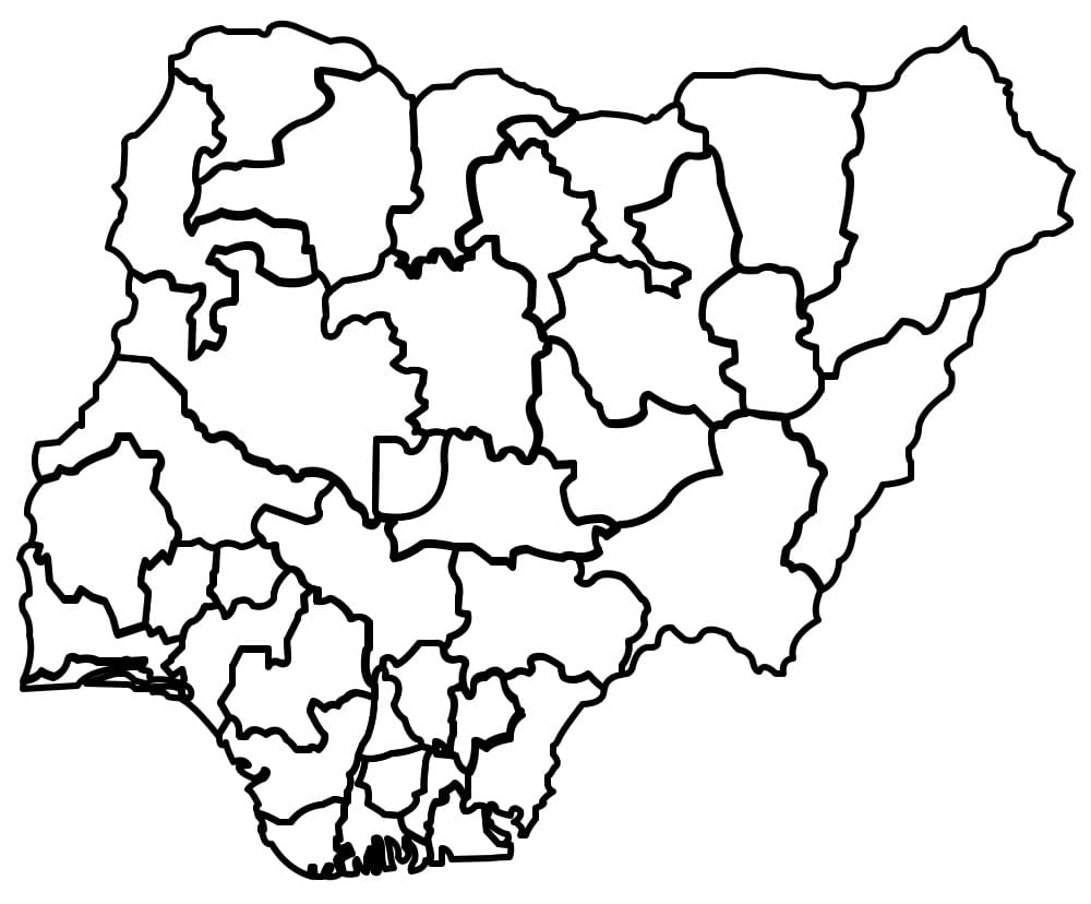 Coloriage carte du nigeria (3)