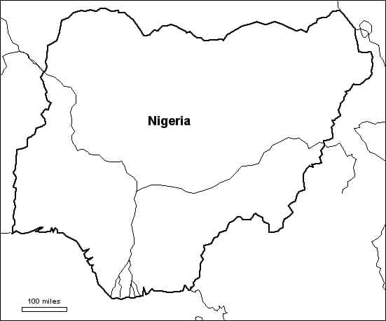 Coloriage Carte du Nigeria à imprimer