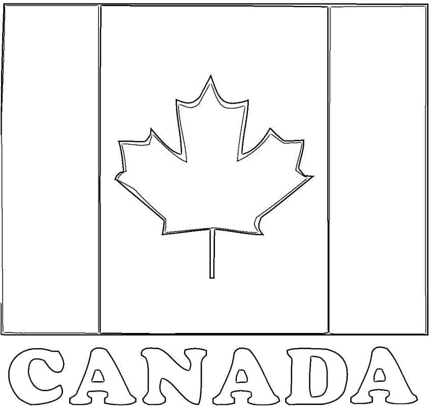 Coloriage Drapeau Canada à imprimer