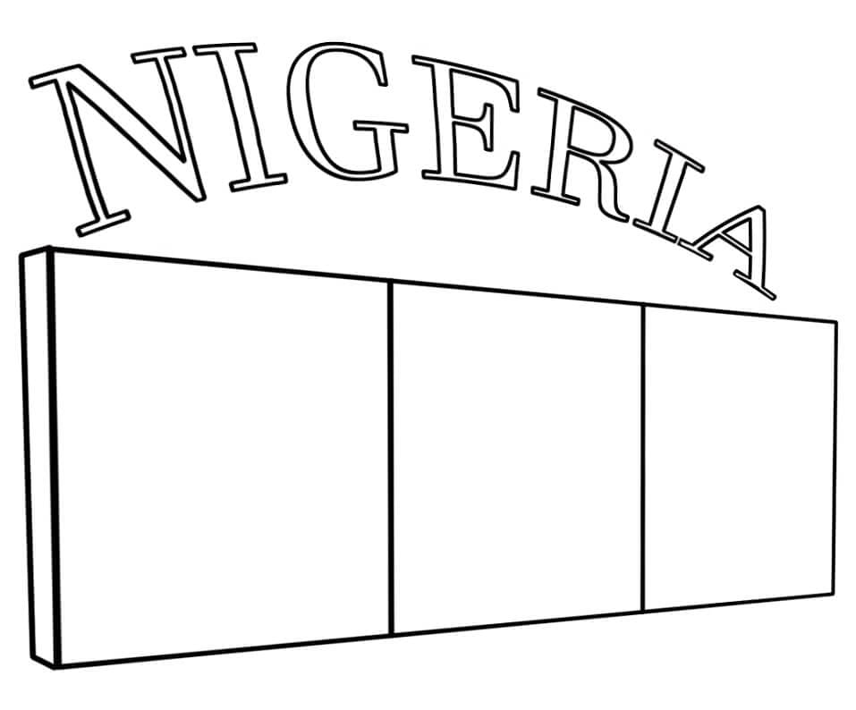 Coloriage drapeau du nigeria (2) à imprimer