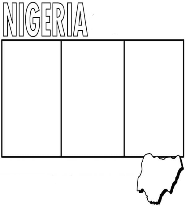 Coloriage drapeau du nigeria (6) à imprimer