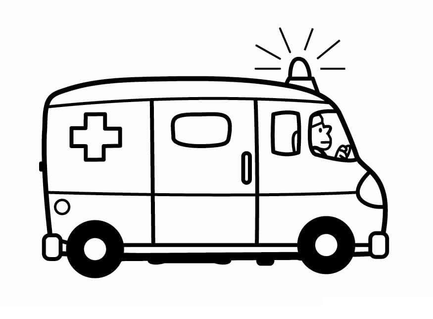 Coloriage Ambulance (1) à imprimer