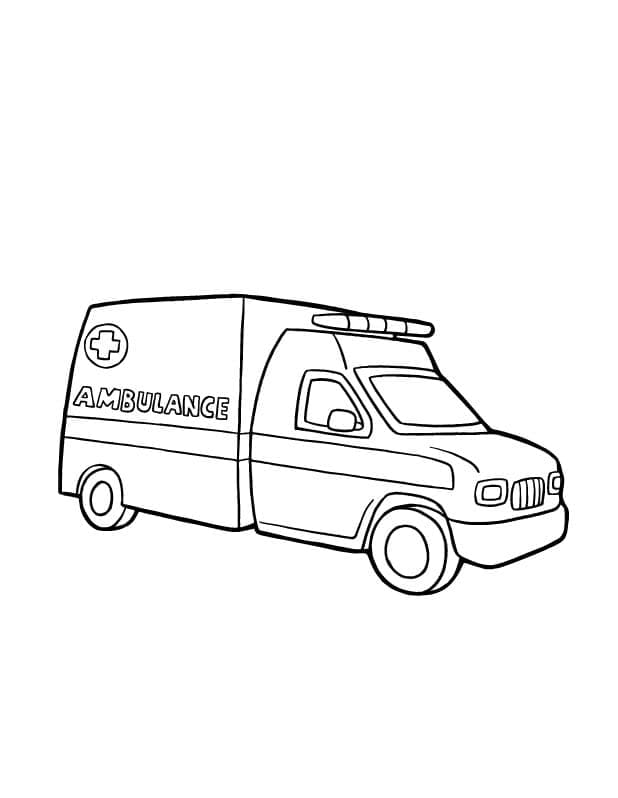 Coloriage Ambulance (10) à imprimer