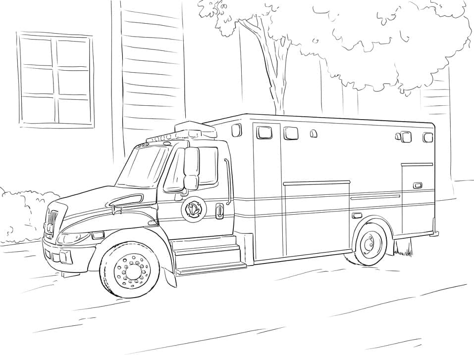 Coloriage Ambulance (12) à imprimer