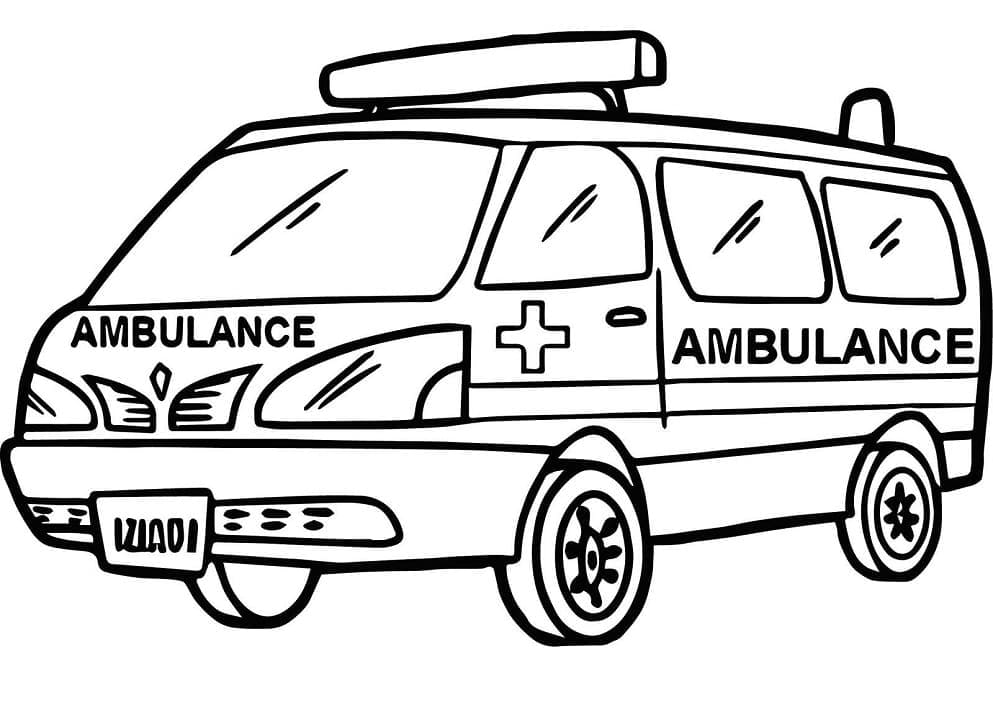 Coloriage Ambulance (14) à imprimer