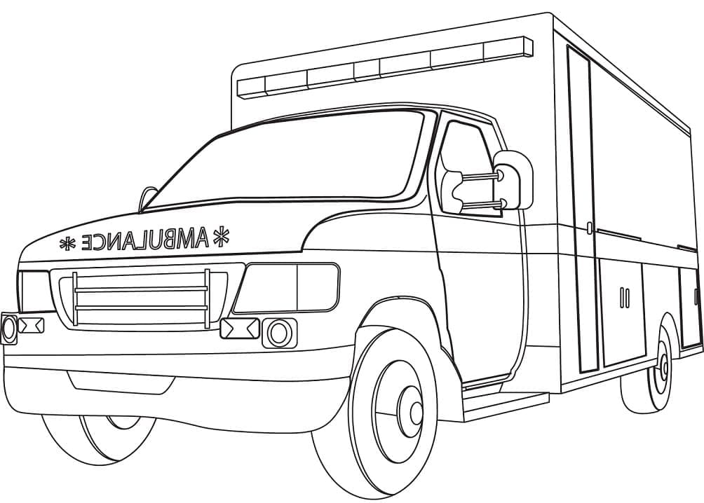 Coloriage Ambulance (15) à imprimer