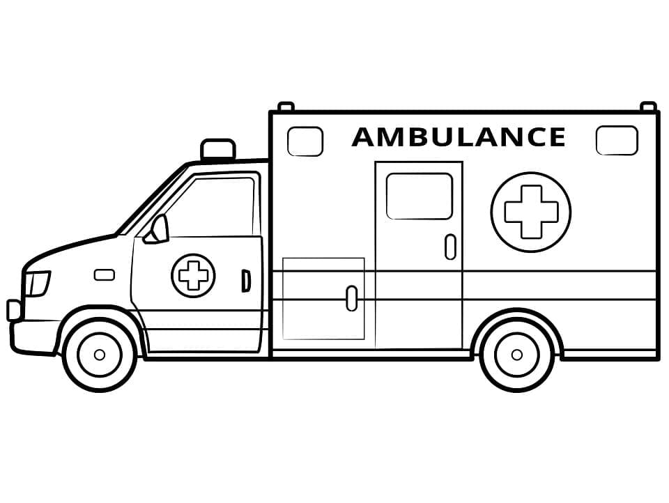 Coloriage Ambulance (16) à imprimer
