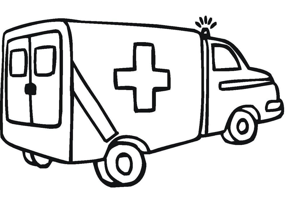 Coloriage Ambulance 2 Dessin Gratuit à Imprimer