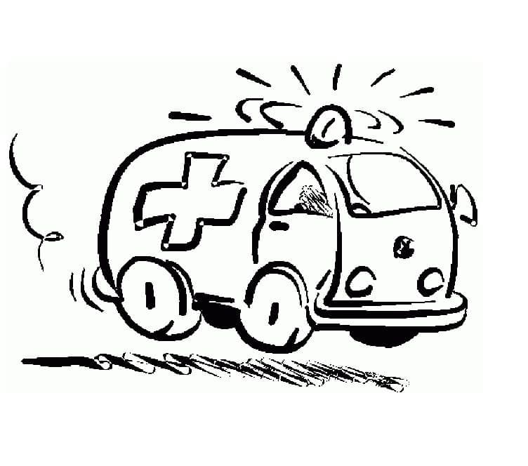 Coloriage Ambulance (4) à imprimer