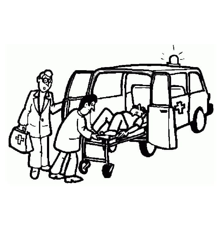 Coloriage Ambulance (6) à imprimer