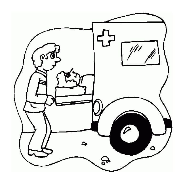 Coloriage Ambulance (7) à imprimer