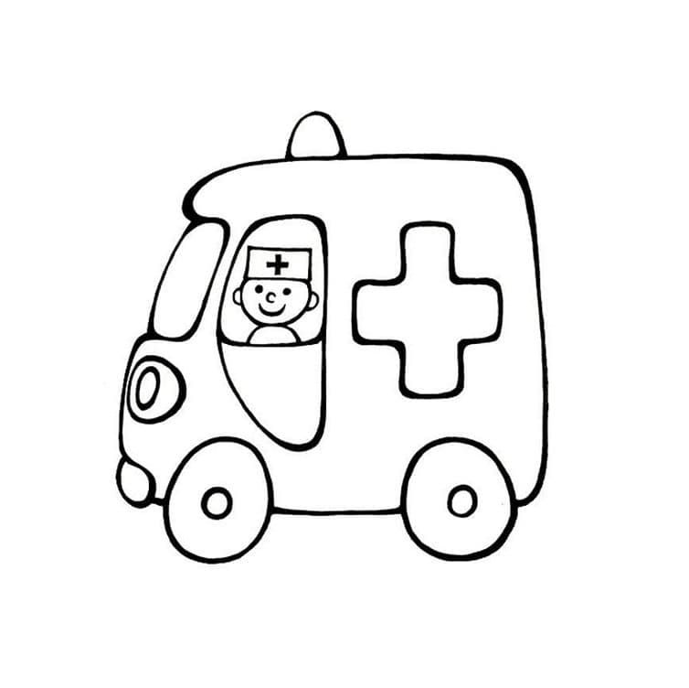 Coloriage Ambulance (8) à imprimer