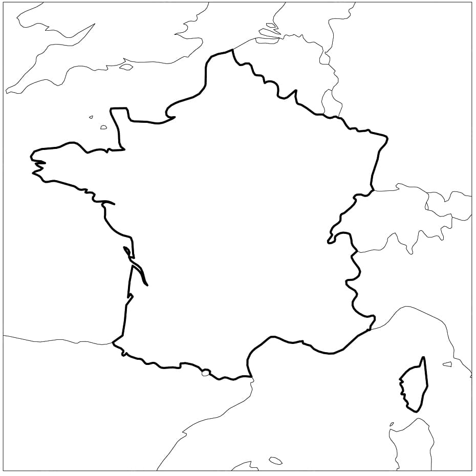 Coloriage Carte de France (12) à imprimer