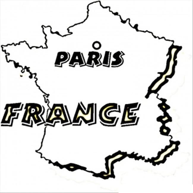 Coloriage Carte de France (14) à imprimer