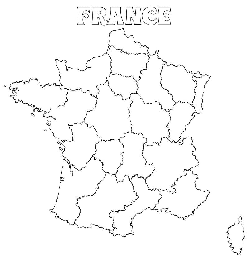 Coloriage Carte de France (3) à imprimer