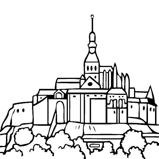 Coloriage Mont Saint-Michel 4 à imprimer