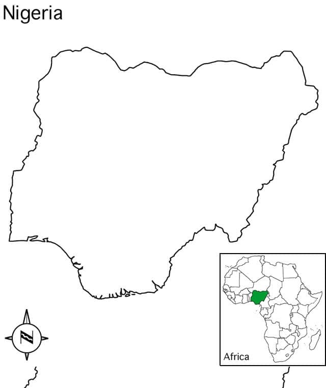 Coloriage Carte du Nigeria (3) à imprimer