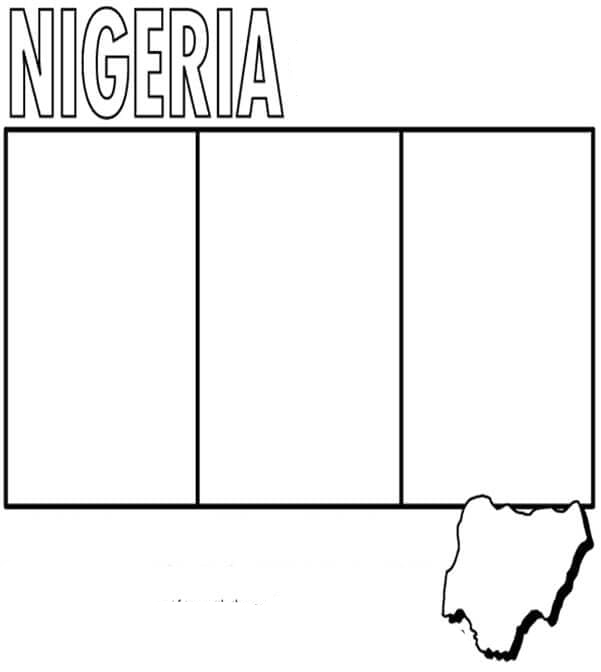 Coloriage Carte et Drapeau du Nigeria