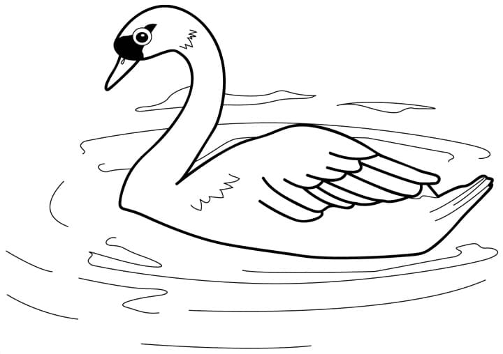 Coloriage cygne (2) à imprimer