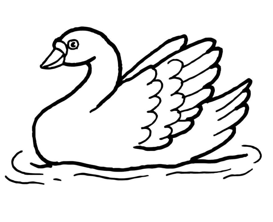 Coloriage cygne mignon 1 à imprimer