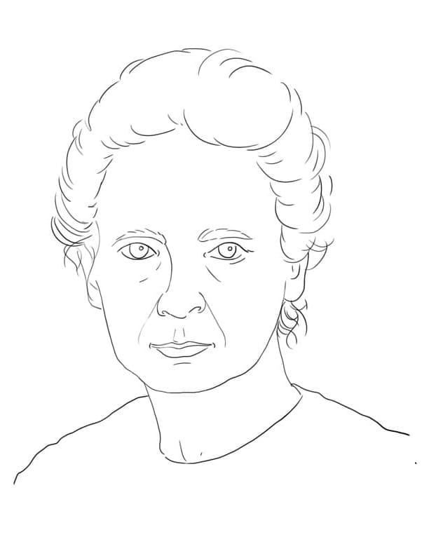 Coloriage marie curie 3 à imprimer