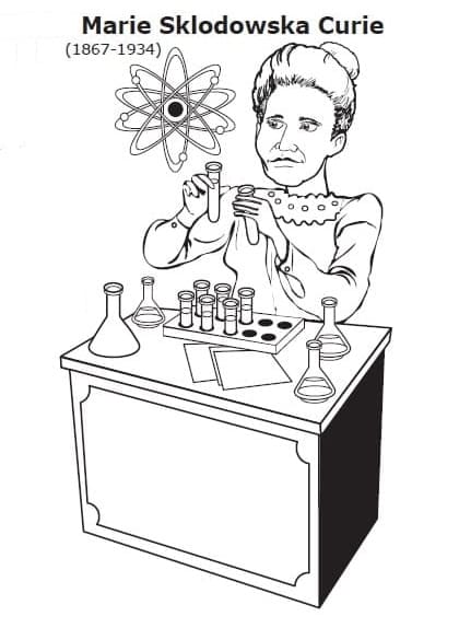 Coloriage Marie Curie à imprimer