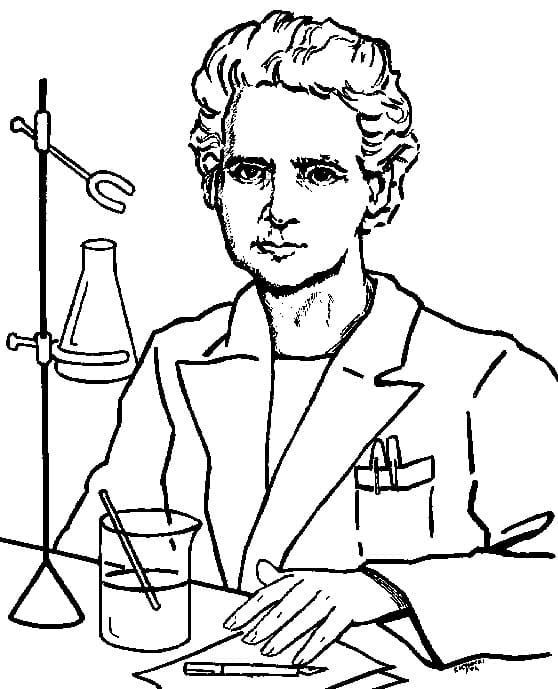 Coloriage marie curie 9 à imprimer