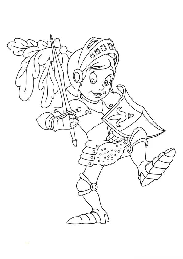 Coloriage Déguisement de Chevalier Pour Carnaval