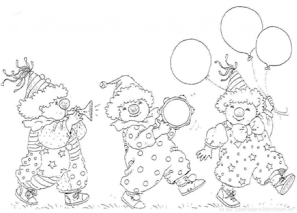 Coloriage Image d’enfants faisant le carnaval à colorier à imprimer