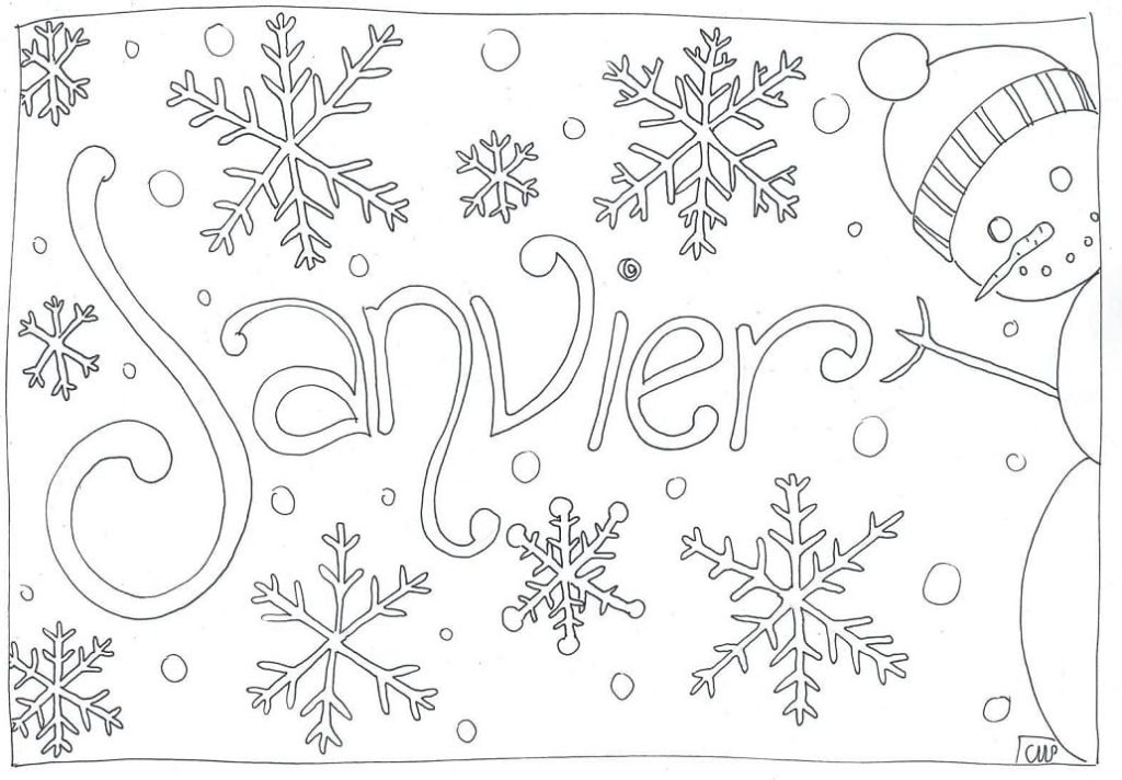 Coloriage Janvier (5) à imprimer