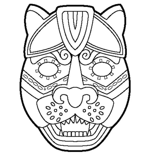 Coloriage Masque de jaguar