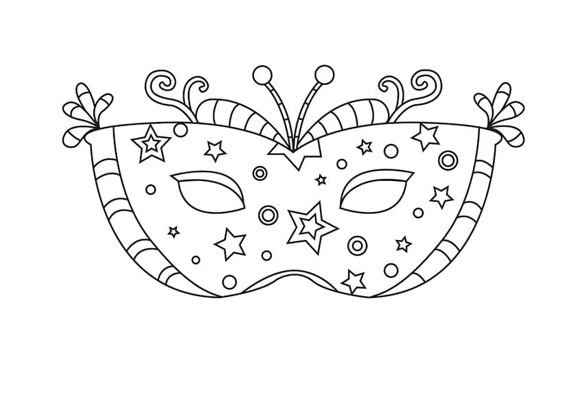 Coloriage d'un masque de carnaval étoile