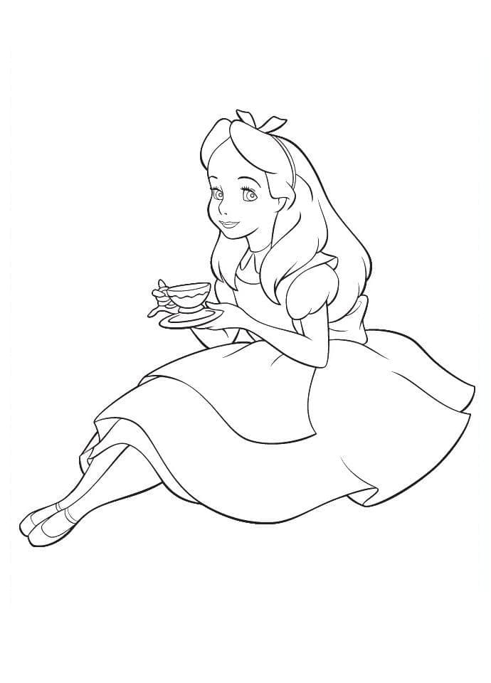 Coloriage Alice au Pays des Merveilles 19