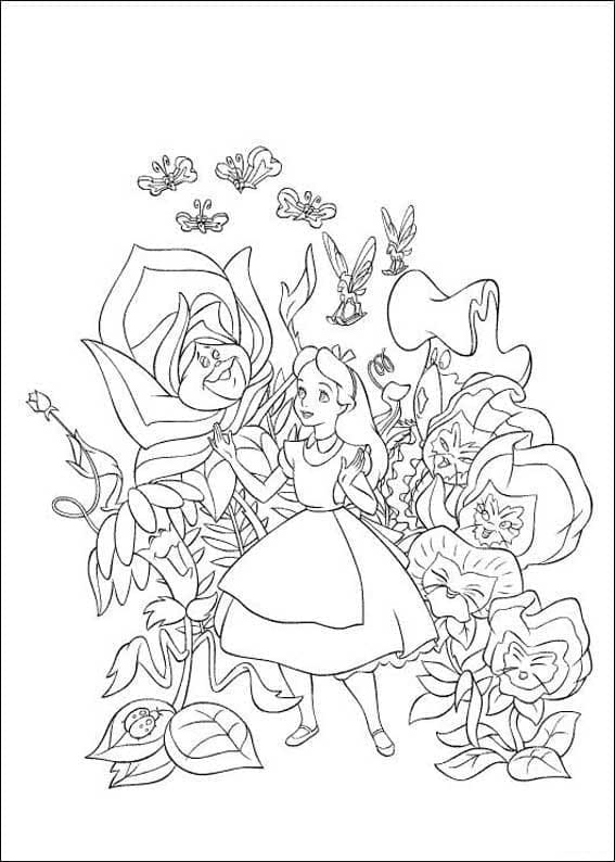 Coloriage Alice au Pays des Merveilles 9