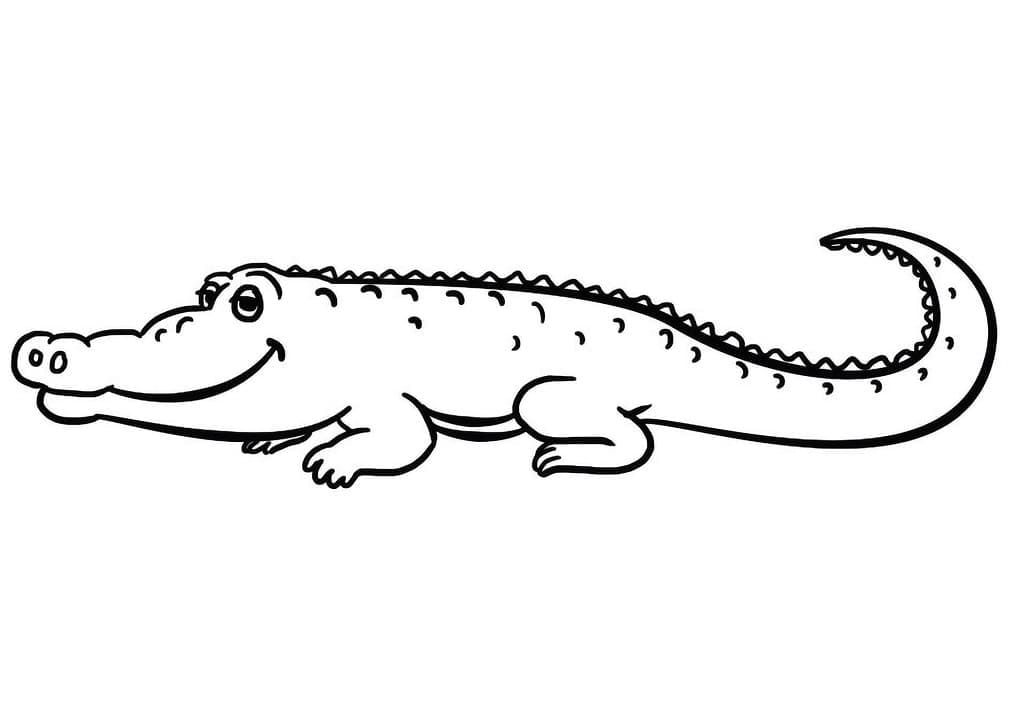 Coloriage Alligator Mignon à imprimer