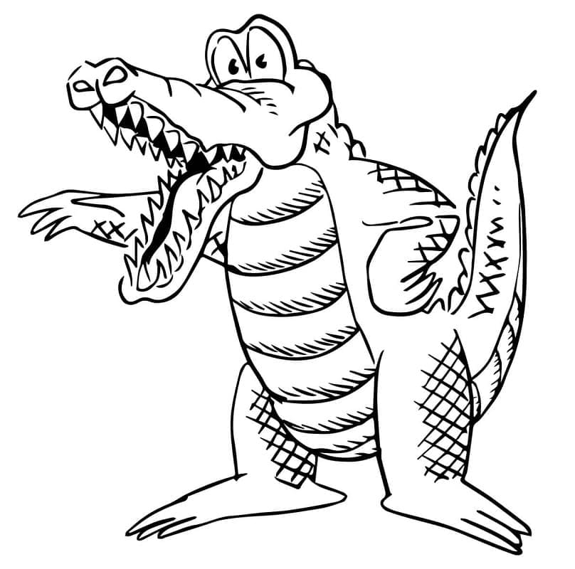 Coloriage Alligator de Dessin Animé