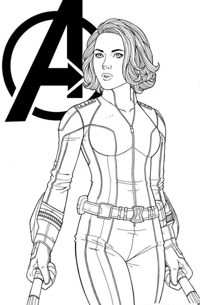 Coloriage Avengers Black Widow à imprimer