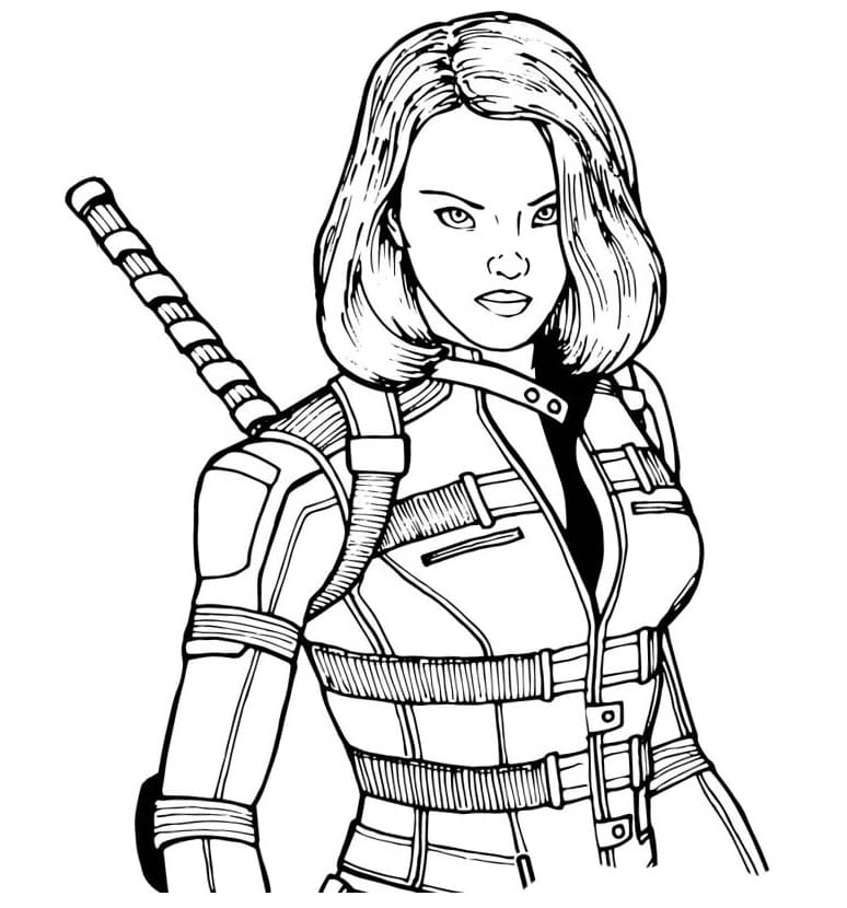 Coloriage Black Widow en Colère