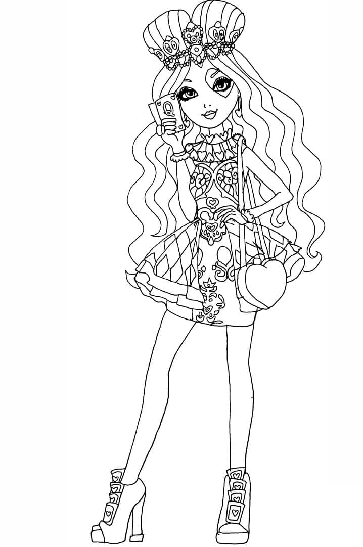 Coloriage Ever After High Lizzie Hearts