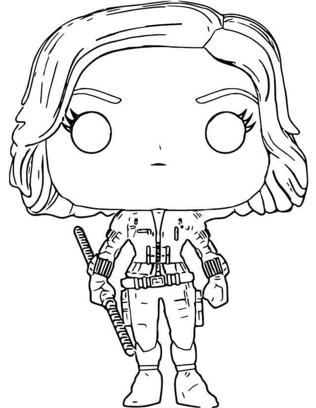 Coloriage Funko Pop Black Widow