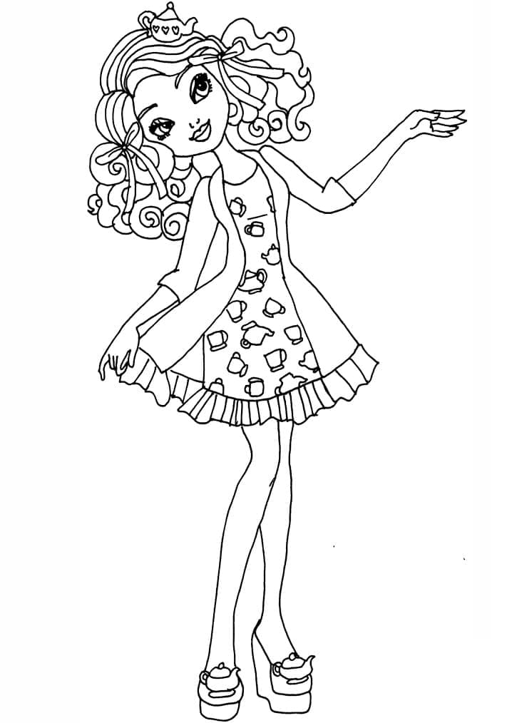 Coloriage Madeline Hatter Ever After High à imprimer