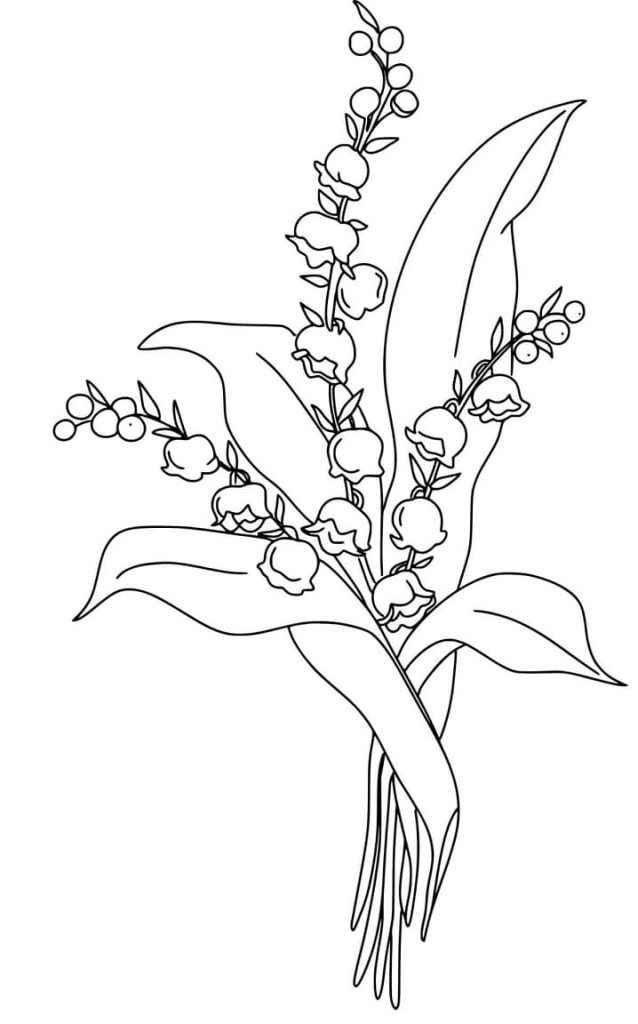 Coloriage Porte Bonheur Fleur Muguet à imprimer